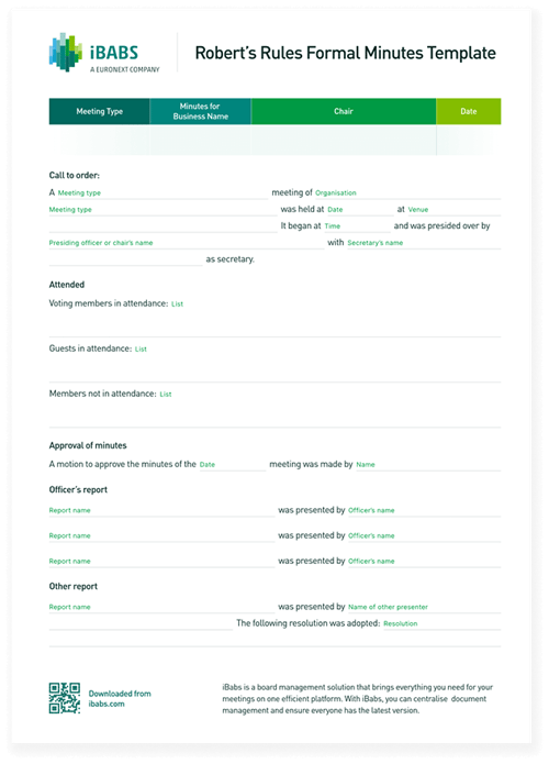 Meeting Minutes Templates Kit iBabs